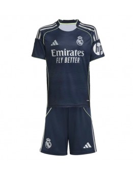 Billige Real Madrid Bortedraktsett Barn 2025-26 Kortermet (+ Korte bukser)